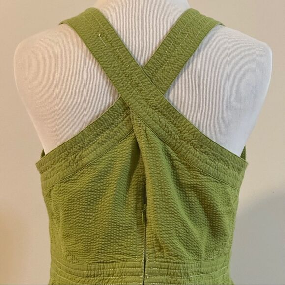Anthropologie Maeve Green Alessandra Cross Back Midi Dress Size 8 - Picture 5 of 12